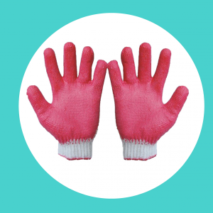 Găng tay sợi phủ cao su đỏ